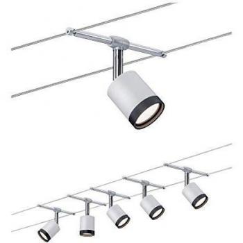 Sistema de Iluminación sobre Cable TubeLED Paulmann 5 Luces 4W 2700K Blanco/Negro/Cromo