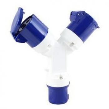 Adaptador industrial Cetac macho a dos hembras