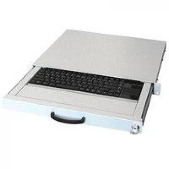 Teclado Rack 1U Aixcase AIX-19K1UKDETP-W USB + PS/2 QWERTZ Alemán Blanco con Touchpad