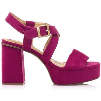 Mustang Sandalias Mujer Sindy Fucsia - Altura Tacón 9cm Tiras Cruzadas Empeine