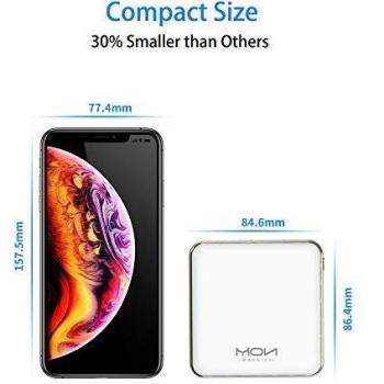 MOXNICE Bateria Externa Movil Power Bank 20000mAh, Compacta Powerbank con 2 Salidas para Teléfonos Inteligentes y Tabletas