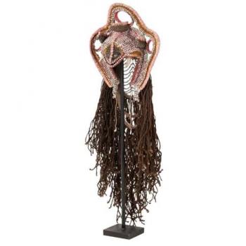 Figura Decorativa de Fibras Naturales y Metal 50x25x120 cm - Estilo Elegante y Natural