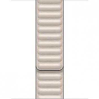Apple Watch Correa de eslabones de Piel Blanco Tiza