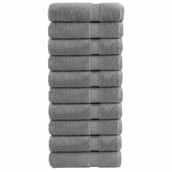 Toallas de ducha SOLUND 10 piezas gris 70x140 cm 600gsm