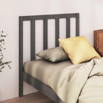 Cabecero para cama de madera maciza de pino gris 96x4x100 cm