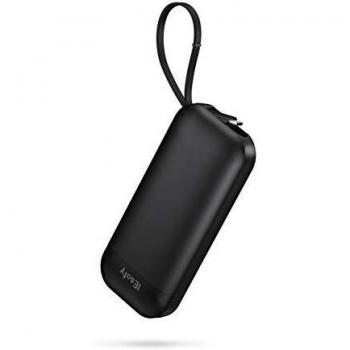 IEsafy Batería Externa Móvil 10000mAh Power Bank Pequeña con Cable Micro USB Incorporado Cargador Portátil para Xiaomi Redmi Samsung Huawei y más Smartphone
