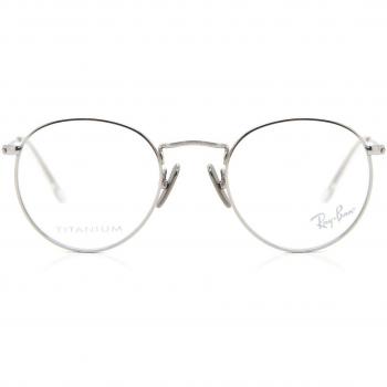Ray-Ban Round Gafas Graduadas RX 8247V 1224, Armazones para Hombre Plateadas, Lentes Recetadas Para Hombre Silver, Gafas Recetadas para Hombre Plateadas