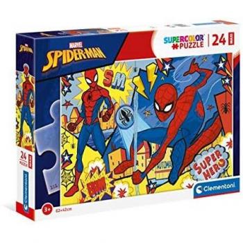 Clementoni - Puzzle infantil 24 Maxi Piezas Spiderman, puzzle infantil de piezas grandes Marvel, a partir de 3 años