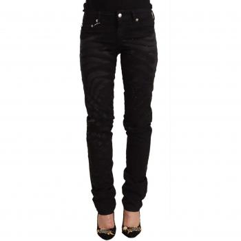 Just Cavalli Black Mid Waist Embellished Skinny Jeans - W24