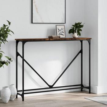 Mesa Consola Premium de Madera de Ingeniería Roble Ahumado 102x22,5x75 cm