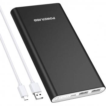 Poweradd Pilot 2GS 10,000mAh 3.4A Output Dual-Port Portable Charger External Battery Power Bank for iPhone, iPad, iPod, Samsung, most other Phones and Tablets-Black