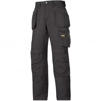 Snickers Mens Ripstop Floorlayer Workwear Trousers With Kneepad Pockets Black