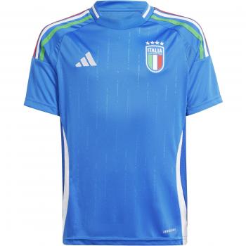 adidas Italy Home Shirt 2024 - Kids, Blue, Size: 7-8 years, Short Sleeve Jersey