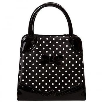 Banned Apparel VINTAGE 50s ROCKABILLY de lunares CARLA Bolso de hombro - Negro