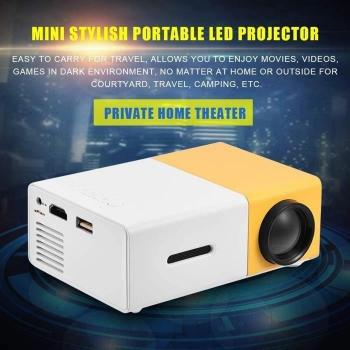 Proyector LED Portátil YOSOO - Mini Cine Elegante HD - HDMI, AV, USB - Blanco/Amarillo