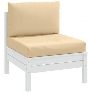 Cojines para sofá de palets 2 uds tela beige melange Vidaxl