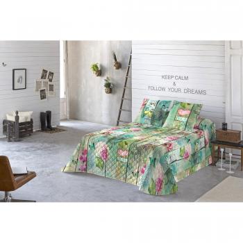 Euromoda Colcha Bouti Lovers Verde / Beige Cama 180