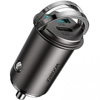 Joyroom C-A35 USB-A y USB-C Cargador de Coche Rápido - 45W - Negro