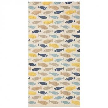 Alfombra Infantil de Algodón Multicolor 80 x 150 cm Hecho a Mano Motivo Peces