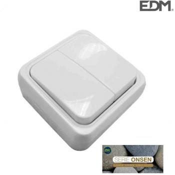 eDM 43166 Doble Interruptor Superficie Serie Onsen, Multicolor
