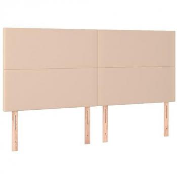 Cabeceros 4 unidades cuero sintético capuchino 100x5x78/88 cm
