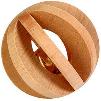 Trixie Wood Slat Ball with Bell, 6 cm