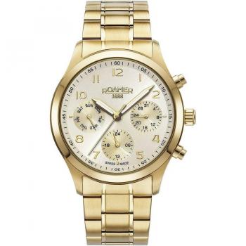 Reloj Roamer Swiss® OEM RK 204982-48-26-20, Reloj de hombre, diseño suizo, resistencia al agua, correa de acero inoxidable, esfera analógica con cristal mineral