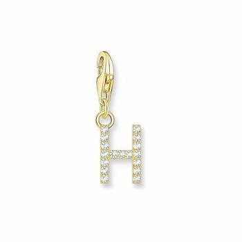 Colgante Charm Mujer Letra H con Piedras Blancas Chapado en Oro Thomas Sabo 1971-414-14