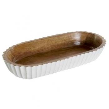 Centro de Mesa DKD Home Decor Blanco Marrón oscuro 32 x 15 x 5 cm