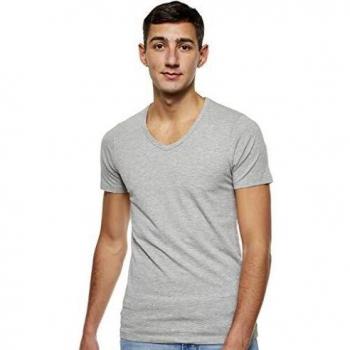 Jack & Jones Men's Basic V-Neck T-Shirt Light Grey Melange
