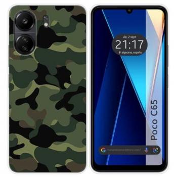 Funda de Silicona Camuflaje para Xiaomi Poco C65 con Diseño Gráfico