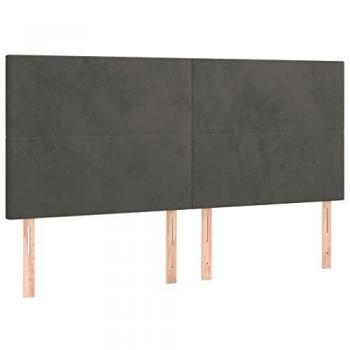Cabeceros 4 unidades de terciopelo gris oscuro 80x5x78/88 cm