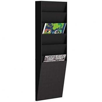 Panel Clasificador de Pared 6 Compartimentos A4 Horizontal Negro