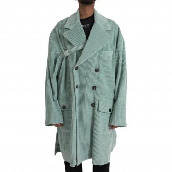 Dolce & Gabbana Blue Double Breasted Corduroy Cotton Jacket - IT52 | XL