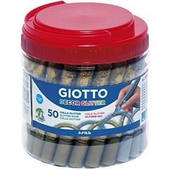 Giotto Decor Glitter Pack de 50 pegamentos, Oro y Plata, 12 x 12 x 13 cm
