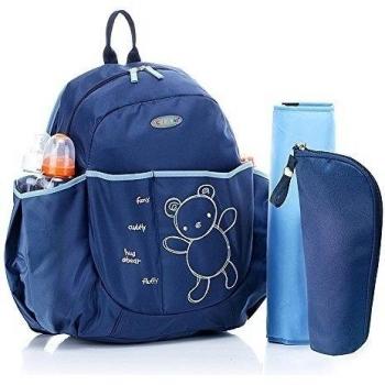 mengma caliente 3 colores dibujos animados oso multifunción bebé pañales Bolsas para pañales bolsas mochila para madre 2pieces Set azul azul Talla:mediano