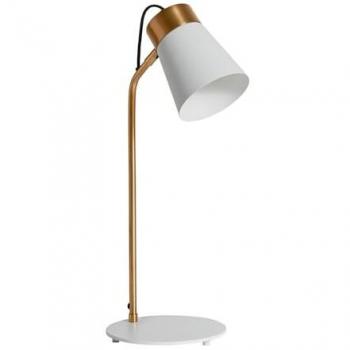Lámpara de Sobremesa Alicena de Hierro Blanco/Oro 20x27x60cm