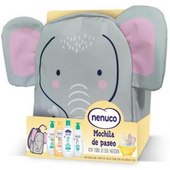 Nenuco Mochila Elefante Set de Regalo para Bebé con Colonia, Jabón Líquido, Champú y Leche Hidratante 4x200ml
