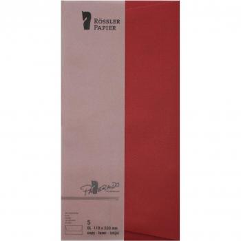 Sobre DL americano con interior forrado color granate de la marca Rössler