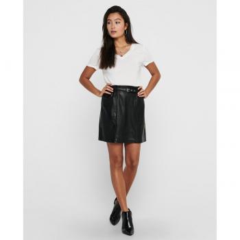 Only Faux Leather Mini Skirt for Women - Black, Size L