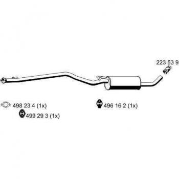 Silenciador Intermedio ERNST 331289 para FORD Transit Connect Mk1 Van