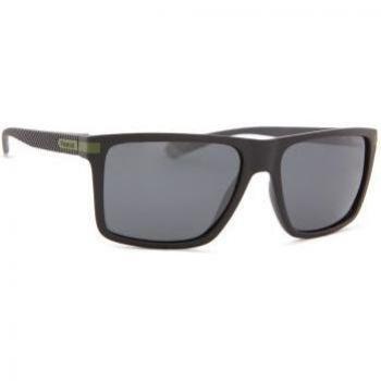 Polaroid Rectangle Polarized Sunglasses - Model PLD 2098/S 7ZJ M9 56, Color: Black Green Grey, Size: One Size