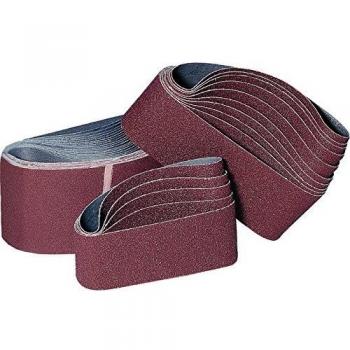 Flexovit 63642579730 Bandas Portátiles de Tela de Óxido de Aluminio, 100 mm A x 690 mm D, 80 Grano, Set de 10