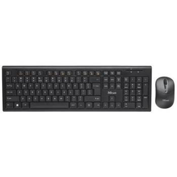 Teclado Inalámbrico Trust Nola con Ratón - QWERTZ Alemán, USB, 8m, Negro