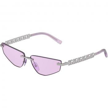 Dolce & Gabbana DG2301 Sunglasses, Color: 05/1A Donna Squadrata Lilla, Female, Size: 58 MM, Violet/Light Violet