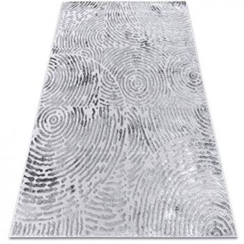 Alfombra moderna MEFE 8725 círculos huella dactilar - Estructural dos niveles de vellón gris 80x150 cm