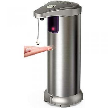 Hanamichi Dispensador Automático de Jabón con Acero Inoxidable, Sensor de Movimiento por Infrarrojos, Base Impermeable, Interruptor Ajustable, Baño Apropiado, Cocinas, Hotel, Restaurante