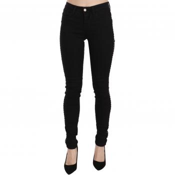 Costume National Black Embellished Mid Waist Skinny Denim Jeans - W26