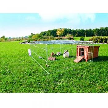 Galvanised Rabbit / Guines Pig Enclosure with Roof 144x116x58cm