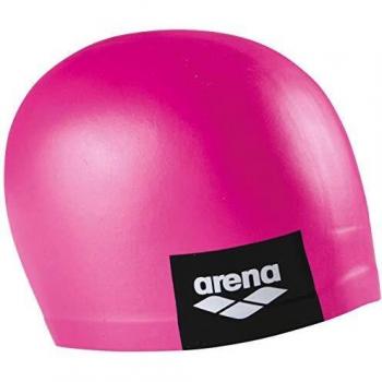 Arena Logo Moulded Silicone Swimming Cap - Pink - Unisex Size